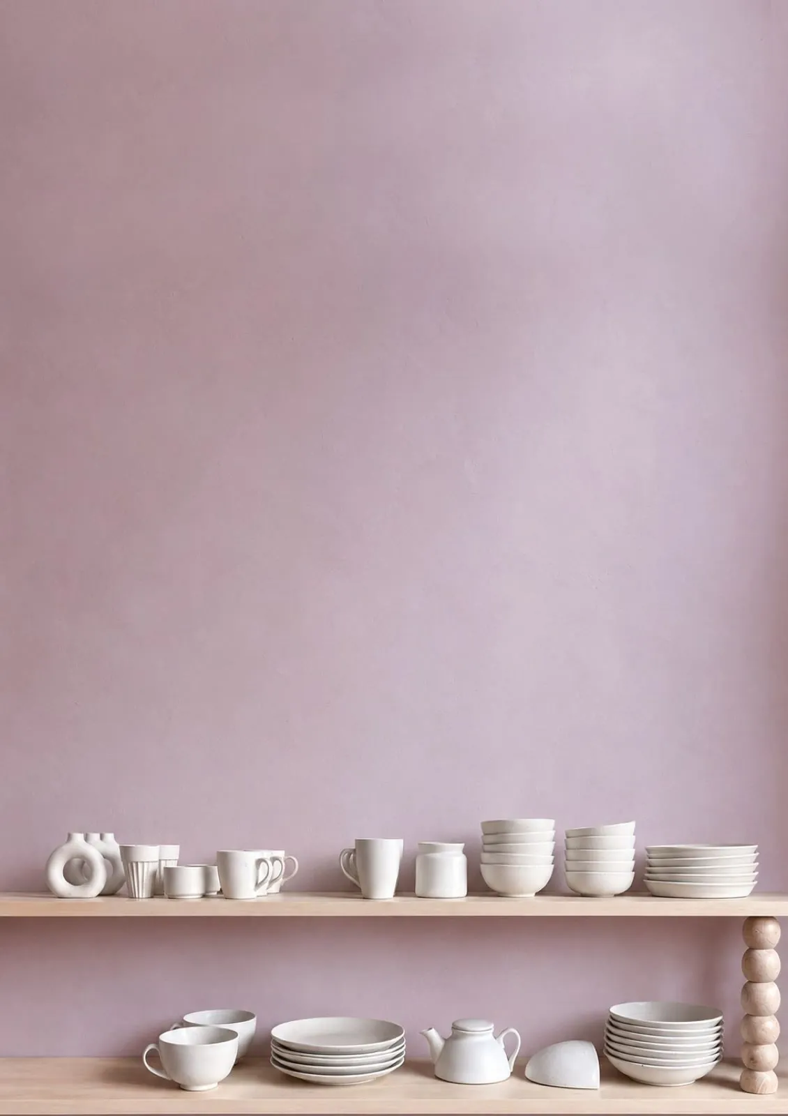 Shelves of plain bisque shapes waiting to be painted